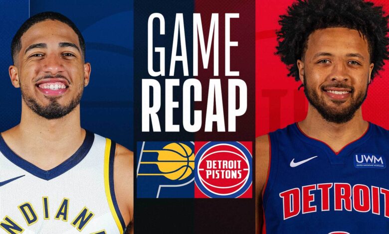 Pacers vs detroit pistons match player stats